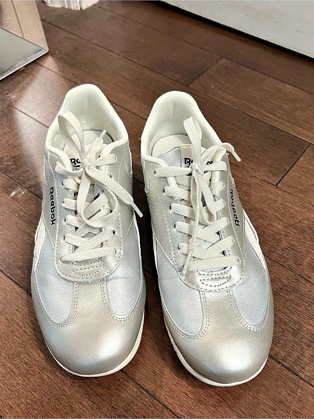 Reebok Royal Glide Silver & White Sneakers US 8.5